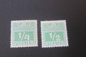 Austria 1908 Sc J6-7 MH