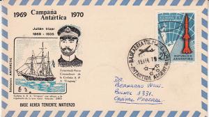 Argentina Base Aerea Teniente Matienzo Antarctica Cover 1970