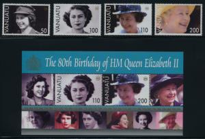 Vanuatu 880-4 MNH Queen Elizabeth 80th Birthday
