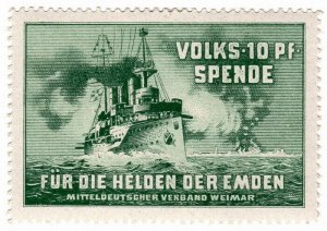 (I.B) Germany (Great War) Cinderella : For The Heroes of The Emden 10pf