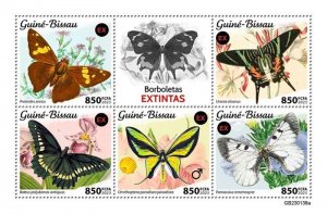 Guinea-Bissau - 2023 Extinct Butterflies, Birdwing - 5 Stamp Sheet - GB230138a