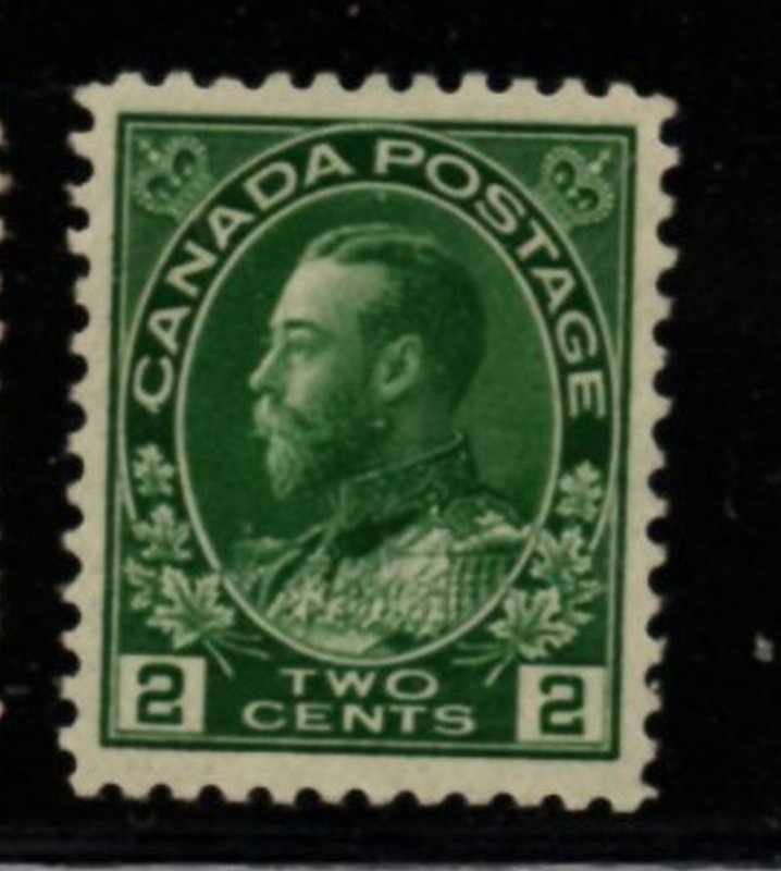 Canada Sc 107 1922 2c yellow green G V Admiral issue stamp mint