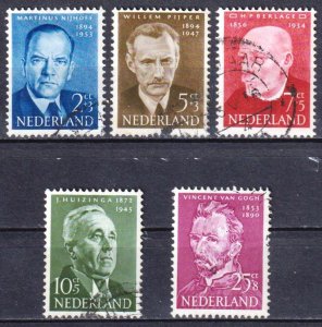 Netherlands 1954 Summer Stamps Famous People Mi. 636 /640 Used
