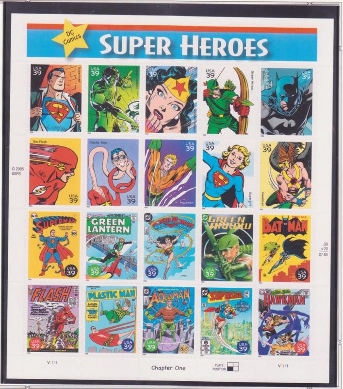 4084 DC Comics Super Heroes 39c 2006 MNH Sheet V11111