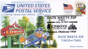 25-393, 2025, Date Meets Zip,  Event Cover, Pictorial Postmark, Edmond Oklahoma