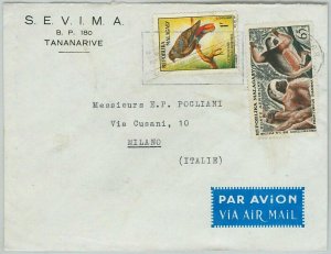 59379 - Madagascar - POSTAL HISTORY: LETTER to ITALY - 1960S BIRDS, monkeys-