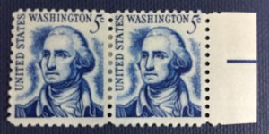 USA 1966 Prominent Americans George Washington 5c PAIR MH SC#1283 U4673