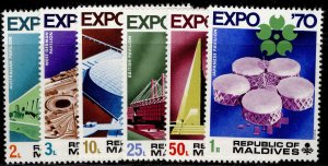 Maldives Islands SG#342-347 World Fair Osaka Japan (1970) MNH