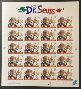 U.S. 2004 #3835 Sheet, Dr. Seuss, MNH.