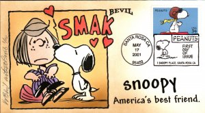 #3507 Peanuts - Snoopy Artist Proof Bevil FDC