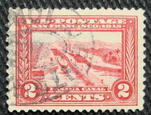 US #398 Used Single(Thin), Panama Canal, SCV $1.00 L12