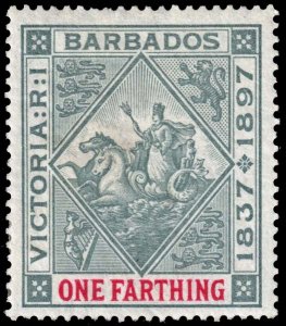 Barbados  - Scott 81 - Mint-Hinged - Adhesions on Back