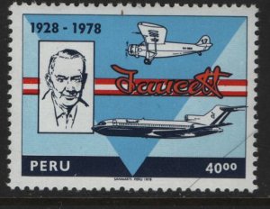 PERU 655 MNH THOMAS FAUCETT & PLANE ISSUE1978