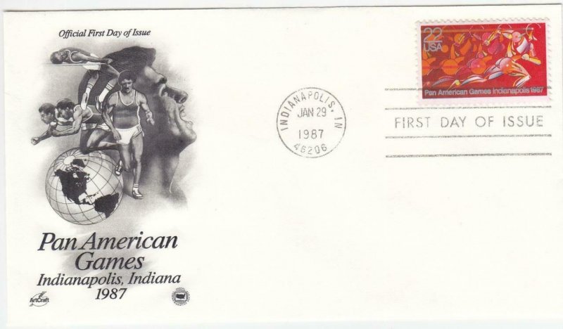 1987, Pan American Games, Artcraft/PCS, FDC (D13764)