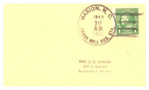 United States North Carolina Cross Mill Rur. Sta. Marion 1951 4-bar  1939-195...