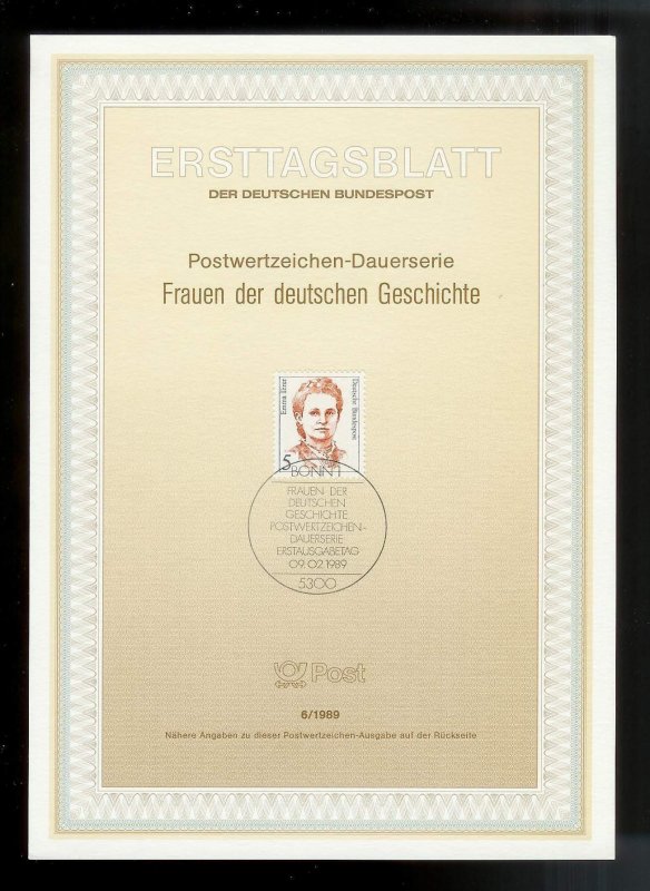 GERMANY (52) Ersttagsblatt FDC Presentation Cards