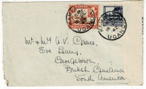 K.U.T. 1942 Kampala cancel on cover to BRITISH GUIANA, censored