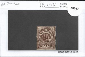 Italian Somalia: Sc # 1, MH (Brown Gum) (50047)