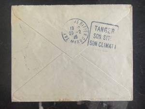 1926 Tanger Morocco Airmail Cover To Paris France