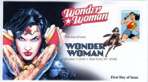 AO- 5151-1, 2016, Wonder Woman,  Add-on Cover, First Day Cover, Digital Color Po