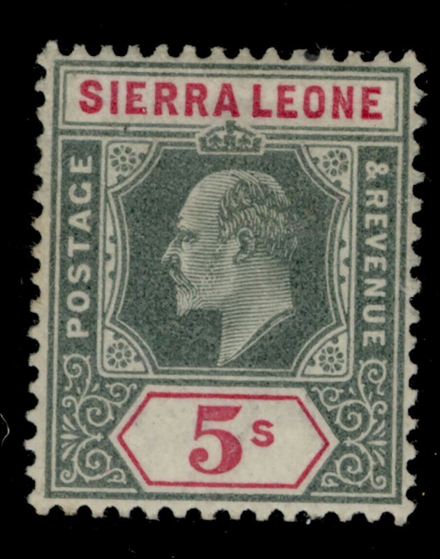 SIERRA LEONE EDVII SG84, 5s green and carmine, LH MINT. Cat £80.