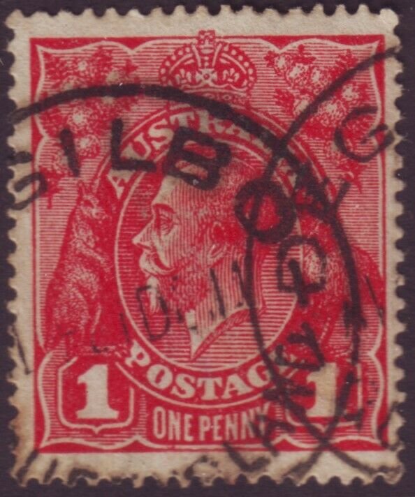 QUEENSLAND POSTMARK DEGILBO ON 1d RED KGV DATED 1914 (A12010)