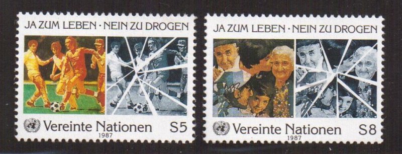 United Nations Vienna  #70-71  MNH  1987  fight drug abuse