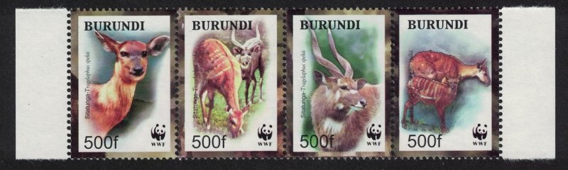 Burundi WWF Sitatunga Strip of 4v 2004 MNH SC#774 a-d SG#1638-1641 MI#1867-1870