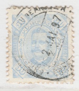 Portugal Congo 1894 50r Light Blue Perf. 11 3/4x12 Used Stamp A21P1F4090-