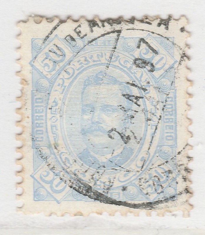 Portugal Congo 1894 50r Light Blue Perf. 11 3/4x12 Used Stamp A21P1F4090-