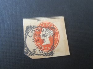 GB QV Postal Stationery Cutdown  Stock#19100