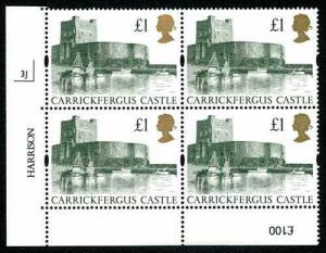 SG1611 1992 One Pound Castle (re-etched) Plate 3J Translucent Paper and Gum U/M