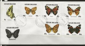 Great Britain Local Gugh Is. 1974 Butterflys  set of 6 singles on FDC