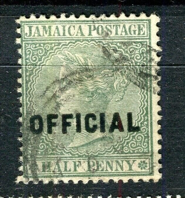 JAMAICA; 1890s early QV OFFICIAL OPtd. issue fine used Shade of 1/2d. value