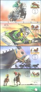 #2756-59 Sporting Horses Artist Proof Bevil FDC Set