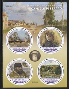 GUINEA BISSAU 2023 120th MEMORIAL ANN CAMILLE PISSARRO PAINTINGS SHEET MINT NH