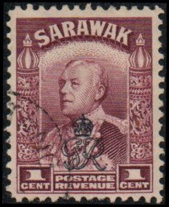 Sarawak 159 - Used - 1c Rajah Sir Charles V. Brooks (Bk Ovpt) (1947) (cv $0.50)