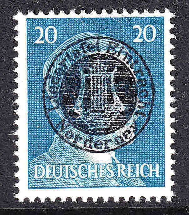 GERMANY 516 LIEDERTAFEL EINTRACHT NORDERNEY LYRE OVERPRINT OG NH U/M F/VF