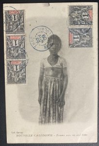 1909 Thio Tahiti RPPC postcard Cover To Berlin Germany Native Woman