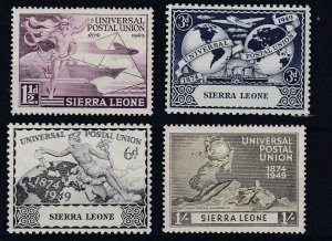 SIERRA LEONE     1949  UPU SET OF 4  MH   