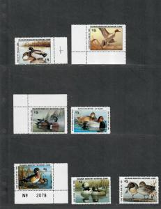 Delaware Sc#5-11 M/NH/VF, State Duck Stamp Collection, Cv. $67