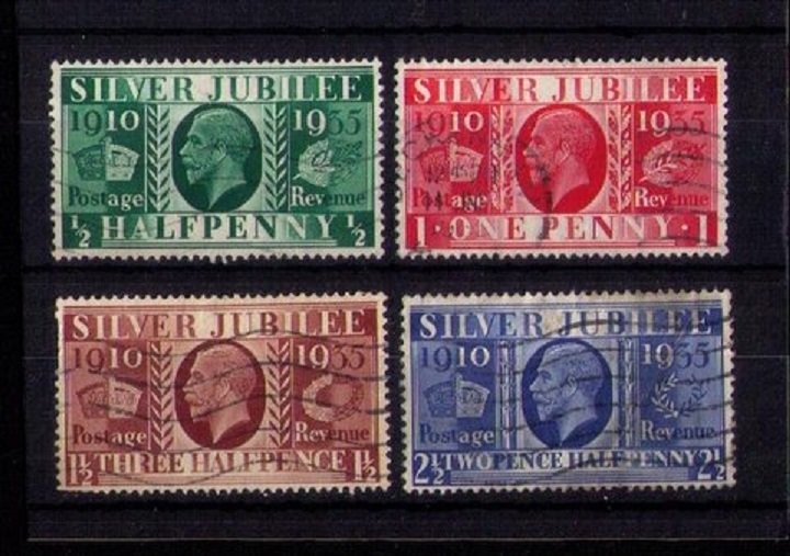 GB SG 453 - 456 (1935) KGV Silver Jubilee Used Set of 4 Stamps VF