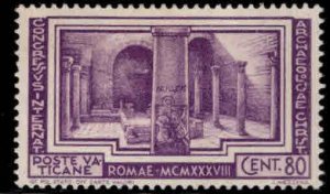 Vatican Scott 59 MH* from the 1938 Archeological set