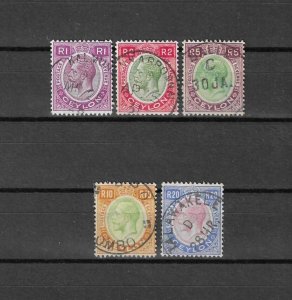 CEYLON 1927/9 SG 363/7 USED Cat £600