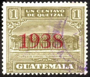 1938, Guatemala, 1c, Used, Sc RA9