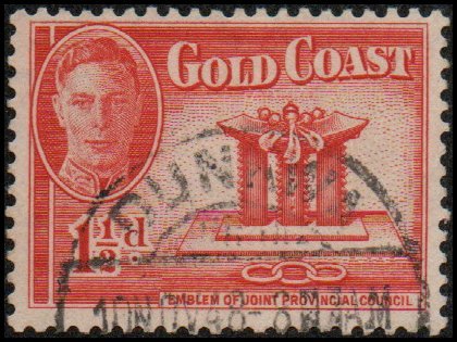 Gold Coast 132 - Used - 1½p Joint Provincial Council Emblem (1948) (cv $1.50)