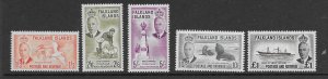 Falklands 116-20  1952  set 5  VF  NH