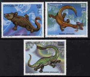 SOMALIA - 2000 - Marine Dinosaurs - Perf 3v Set - M N H - Private Issue