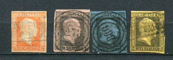 Germany States Prussia 1850 Mi 1-4 Sc 2-5 Used 6310