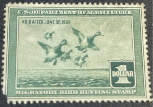 U.S.# RW4-MINT/NO GUM**---FEDERAL DUCK STAMP--SINGLE--1937(LOTP7)